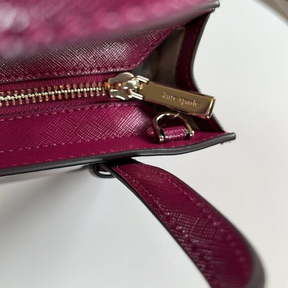 Kate Spade Kenzie Patent Leather Mini Tote Dark Raspberry K1956 NWT MSRP $329 - Picture 11 of 16
